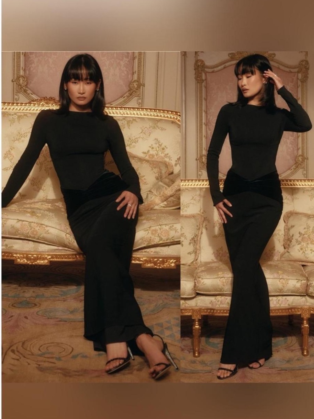 House of CB Athena Long Sleeve Stretch Crepe Gown size XL NWOT